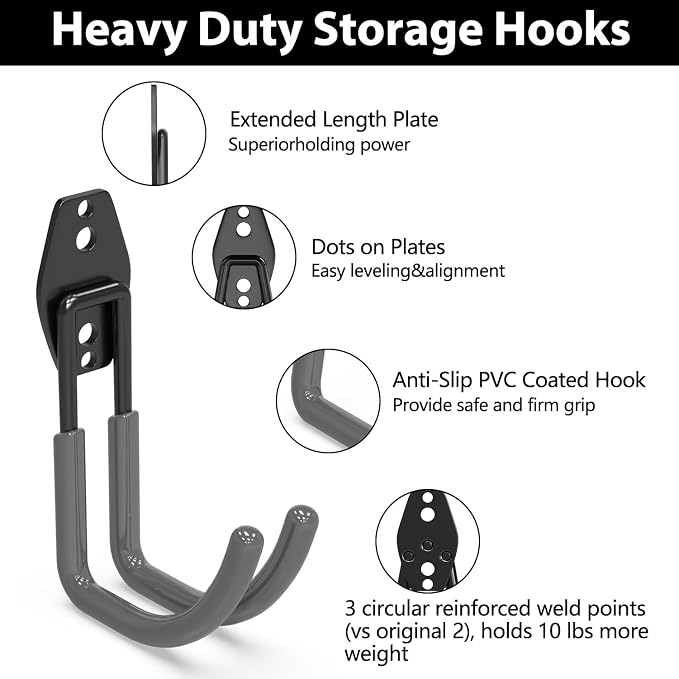3-H Garden Hose Holder Wall Mount 4 Pack Solid Steel 5.9 Inch Extended Arm Compact Hose Hanger Heavy Duty Water Hose Holders for Outside,Gray