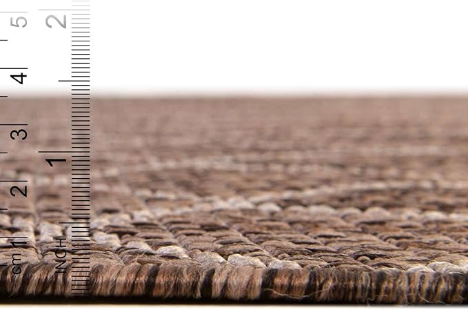 Unique Loom Outdoor Trellis Collection Area Rug - Gitter (5' 3" x 8' Rectangle, Brown/ Ivory)
