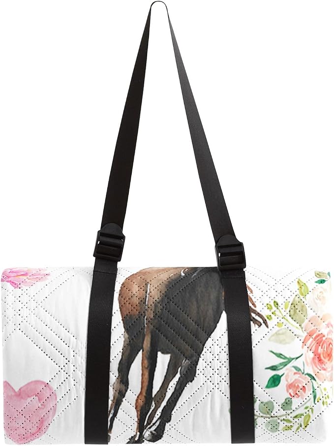 Outdoor Picnic Blanket,Portable Sandproof Waterproof Picnic Mat,Galloping Horses Printed Camping Beach Mat for Sand and Wet Grass Hiking (Galloping Horses S)