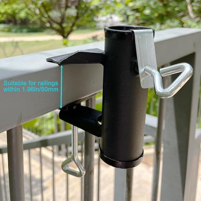 Patio Umbrella Holder Clamp,Heavy Duty Patio Umbrella Clamp Deck Umbrella Stand,Metal Umbrella Clamp Outdoor Umbrella Mount Bracket for Fences,Railing,Deck,Bench,Boats,Bleachers