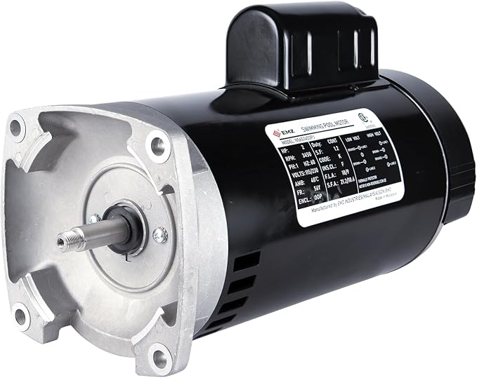 2 HP Single Speed Pool Pump Replacement Motor, Compatible with A.O. Smith Century B2855 B855, 115/230V, 3450 RPM, 56Y Square Flange, ODP, 1.2 Service Factor