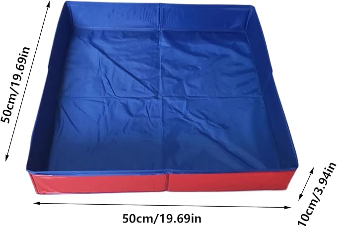 PVC Folding Pet Swimming Pool, 50×50cm Cool Cat and Dog Swimming Pool, Non-Inflatable Dog Paddling Pool, Small Pet Bathtub