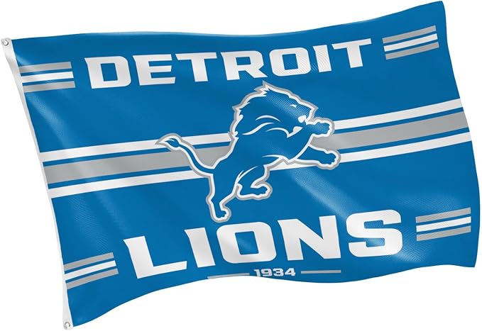 NFL Detroit Lions Vintage Flag | 3 x 5 Outdoor Flag with Grommets | Heavy Duty Banner for Garden Patio Decoration | Indoor Wall Decor for Room | Works with Flagpoles for Outside House (Detroit Lions-Vintage)