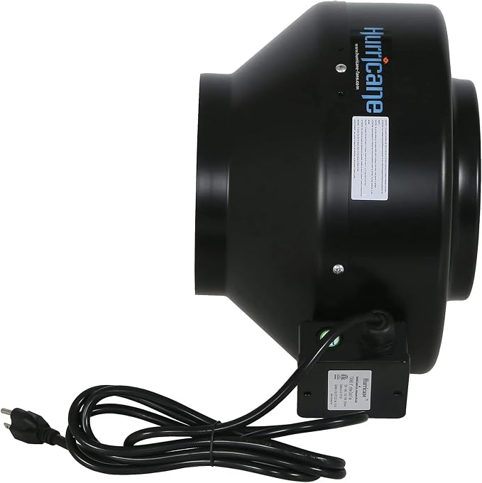 Hurricane Commercial Grade Inline Fan for Phresh & Black Ops Carbon Filters, Ideal-Air Ducting and Clamps and Titan Controls Ventilation Controllers