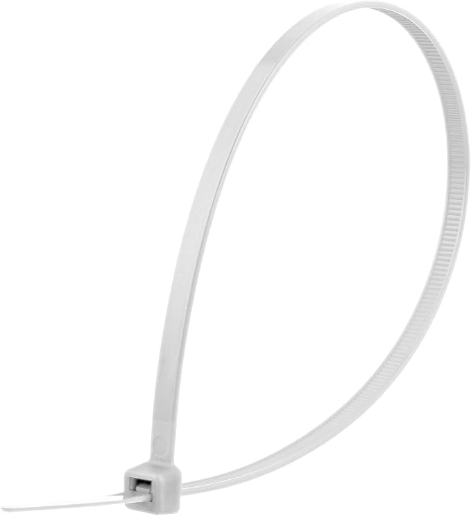 Electriduct 8" Nylon Cable Zip Ties Self-Locking Adjustable Plastic Ties - Clear (100 Pack)