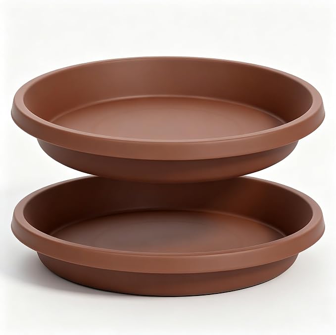 NIMYAU Plastic Plant Saucer Round 12 Inch Extra Large Pack of 2 Heavy Duty Drip Trays for Large Pots