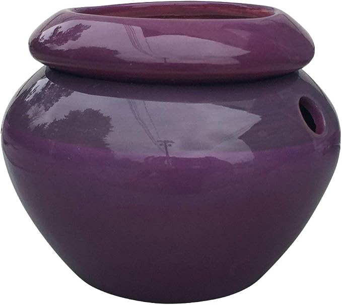 Maryland China Tri-Color Purple 3.75" Opening Urn Shaped Self Watering Planter
