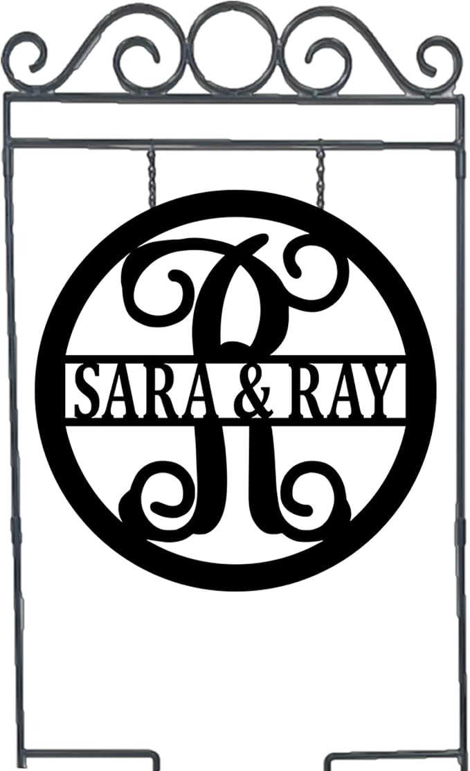 PK Décor Custom Front Door Decor, Split Letter Last Name Sign for New Home, Personalized Monogram Initial, Last Minute Gift for Wife, 18 in, QUICK