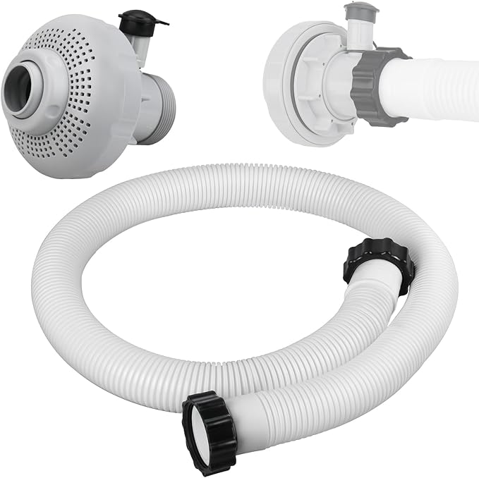 12355 Large Inlet Air Nozzle with Hose Compatible with Intexx 1900-2450gph Pumps, Pool Inlet Air Nozzle for Intexx 18' and Larger Pools, Strainer Grid Inlet Water Jet Nozzle Kit, Pool Replacement Part