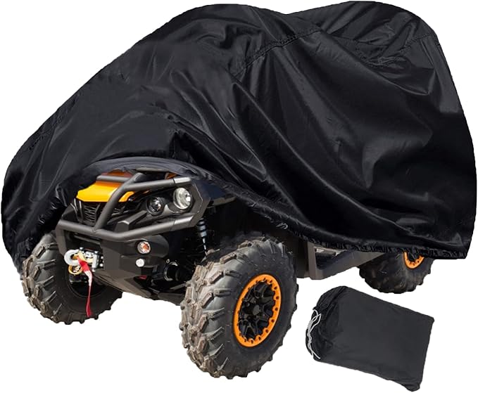 ATV Cover with Buckle Waterproof, 420D Heavy Duty Ripstop Protects 4 Wheeler from Snow Rain Sun,Outdoor Storage Quad Cover for Polaris Sportsman Yamaha Honda Kawasaki 102'' x44'' x 48''