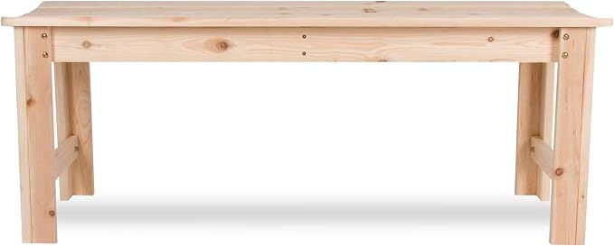 Shine Company Outdoor Wooden Backless Patio Garden Bench, 4 Ft, Natural