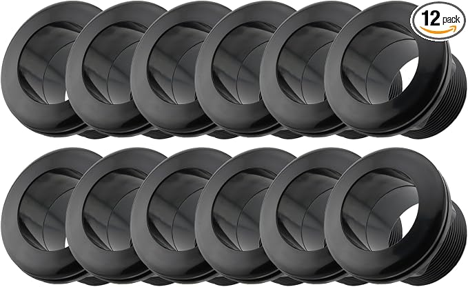 2 Inch Bulkhead Fitting 12 Pack, Heavy Duty Slip x Slip Tank Adapter, Durable Water Tank Connector for Aquariums, Rain Barrels, Hydroponics, Reservoirs, Ponds & Irrigation Systems