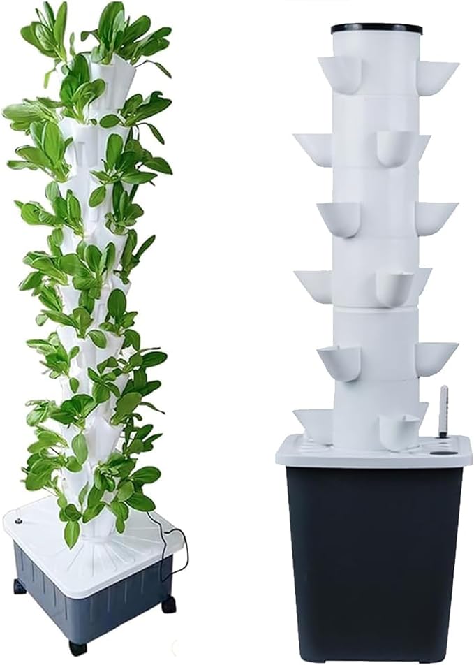 DIY Balcony Hydroponic Growing System Detachable PP Colonization Cups Home Garden Farm Greenhouse Vertical Tower Planters (Color : 30holes)