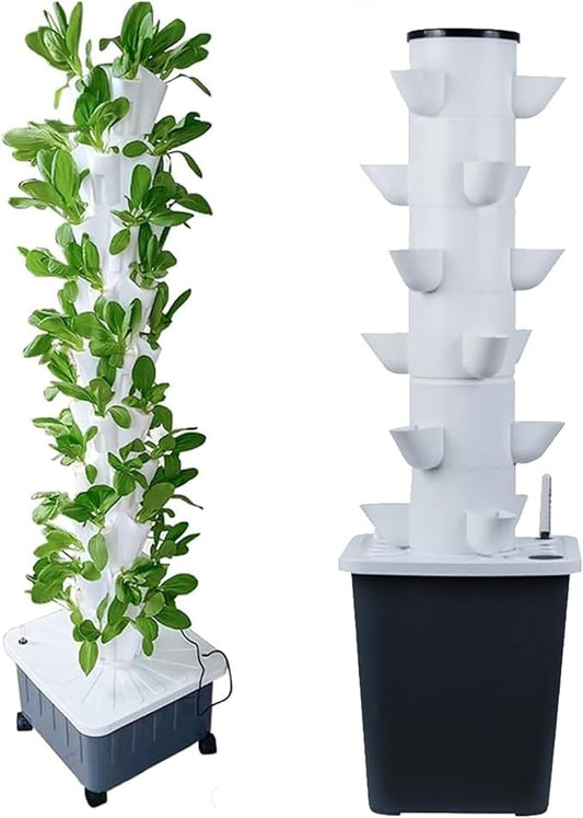 DIY Balcony Hydroponic Growing System Detachable PP Colonization Cups Home Garden Farm Greenhouse Vertical Tower Planters (Color : 30holes)