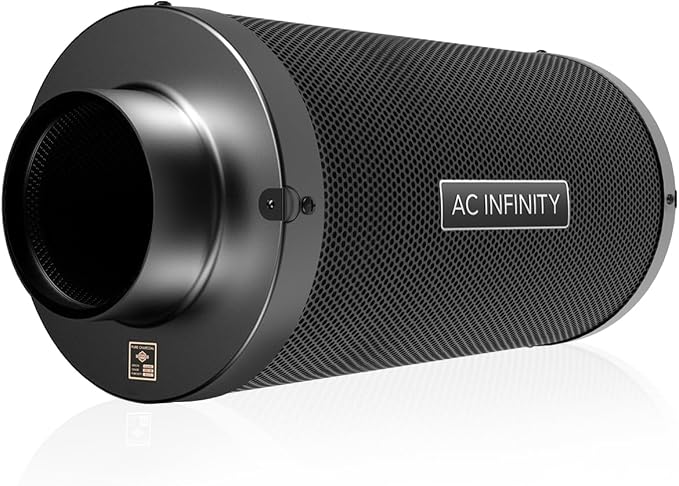 AC Infinity Air Carbon Filter 6 " with Premium Australian Virgin Charcoal. | For Inline Duct Fan, Odor Control, Hydroponics, Grow Rooms