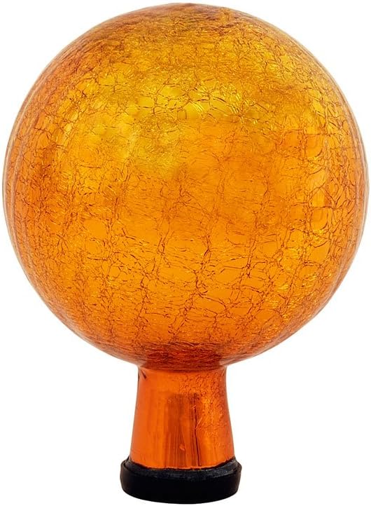 Achla Designs 6-Inch Crackle Gazing Globe Ball, Mandarin
