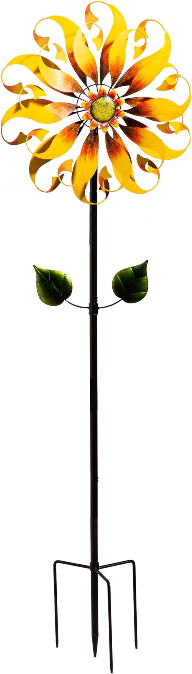 Evergreen Garden 75" H Sunflower Statement Wind Spinner Garden Décor and Accessories for Home and Yard (Spiral Sunflowerl)