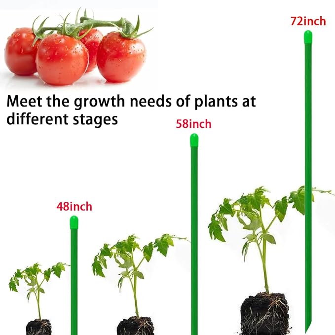 Fiberglass Friendly Garden Stakes Durable 58 inch, for Plant Support Tomato, Tree, Strawberry, Plant, Support Fencing Stakes 5/16" Diameter (20pcs)
