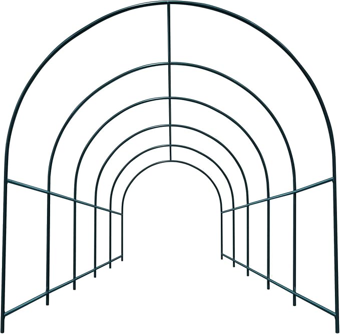 YardGrow Greenhouse Frames for Larger Hot Garden House Support Arch Frame Climbing Plants/Flowers/Vegetables Outdoor (16.4x7x7.2 FT)