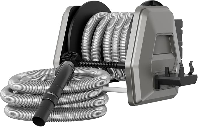 Giraffe Tools Vacuum Hose Reel with 30ft Extension Retractable Hose, 1-1/4'' Wall Mount Vacuum Replaceable Hose Suitable for 32mm Wet Dry Vacuums Cleaner