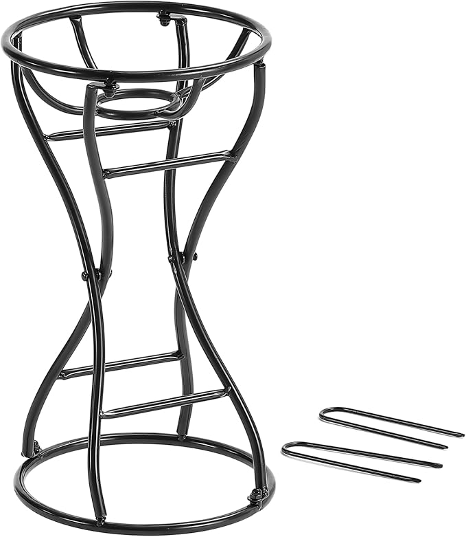 Metal Gazing Ball Holder Stands for 10 or 12 inch Balls, Black Outdoor Gazing Globe Stand for Garden, 9" L x 9" W x 16.6" H