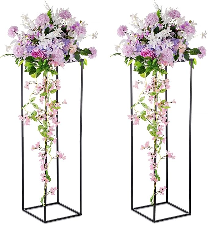 Black Plant Stand Indoor: 39.4” Tall Pedestal Stand for Wedding Centerpieces Party Event Center Pieces Decoration for Table Home Decor 2 PCS