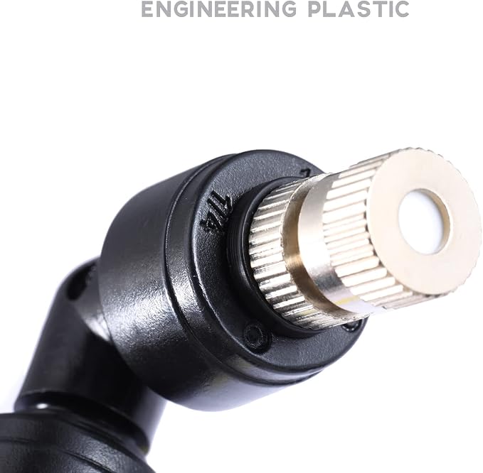 VEXPLO Reptile Terrarium Misting Nozzle 360 Degree Adjustable Reptile Fogger Mist Sprinkler, Dual-Head Black Misting Spray Nozzles for Aquarium Rainforest
