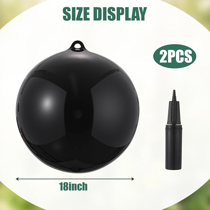 2 Pack Inflatable Fly Trap Balls 18inch Sticky Catcher for Black Yellow Greenhead Flies Outdoor Insect Control for Barn Stable Garden Greenhouse (Glue Not Included) (Fly Ball Trap)