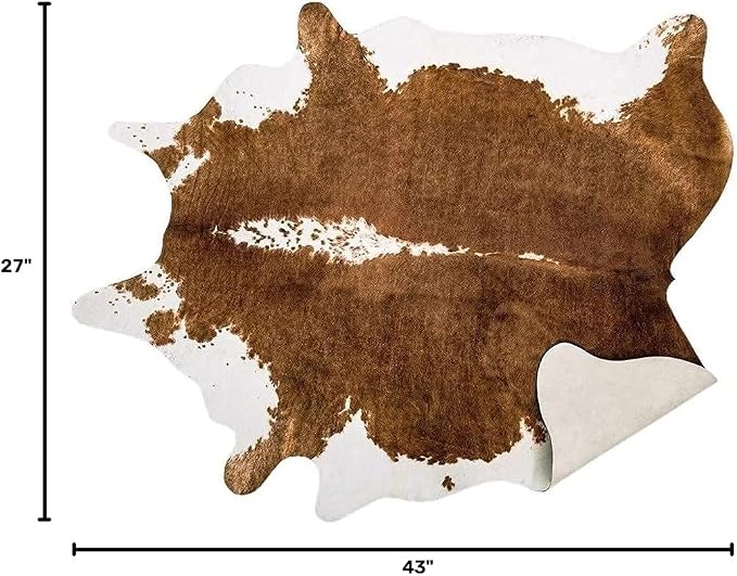 AROGAN Premium Faux Cowhide Rug 110 x70 cm/3.6 x 2.3 feet, Durable and Large Size Cow Print Rugs, Suitable for Bedroom Living Room Western Decor, Faux Fur Animal Cow Hide Carpet, Brown | Premium Cow Hide Carpet, Western Rug for Bedroom Living Room Deco...