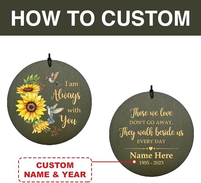 ASTARIN Wind Chimes Outdoor for The Loss of Mom Dad, Personalized Customized WindChimes for Loss of Loved One, Memorial Wind Chime as Sympathy Gift, Home Garden Patio Décor, 36''(Produced in Texas)