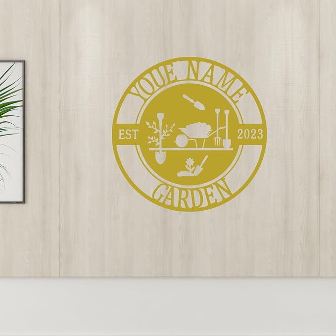 CFC012 Garden metal art logo, personalized metal logo, large shed garden logo, customized mural art, for garden outdoor decoration, personalized outdoor plaque