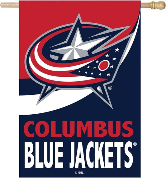 Team Sports America NHL Columbus Blue Jackets House Flag, 28 x 44, Double Sided Garden Flags for Outside, Outdoor Flags & Banners for Gardens Patio, Indoor Wall Decor Flag for Room