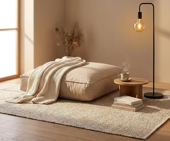 Jute Cotton Hand Woven Area Rug (3' x 5' Natural) | Farmhouse Area Rug for Living Room Bedroom Hallway Entryway Rustic Vintage Bohemian Décor