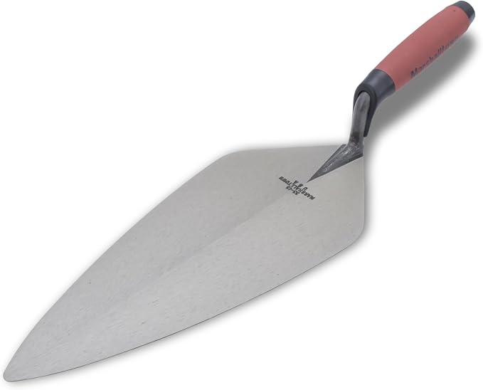 MARSHALLTOWN London Brick Trowel, 13 x 5-3/8 Inch, DuraSoft Handle, Forged High Carbon Steel, Assembled in USA, Blockwork and Stonework, Masonry Trowel, Mason Tools, 33 13FG