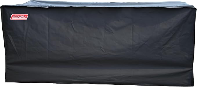 Keter Suncast Lifetime Deck Box Cover - XL Waterproof Heavy Duty Outdoor Furniture Cover with Straps and Handles (63"L x 26"D x 28.3"H) Black