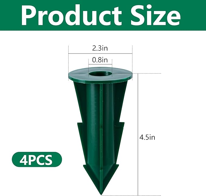 4 Pcs Memorial Artificial Flower Holder, Patio Garden Floral Ground Spikes, Cemetery Flower Container Stakes for Outdoor Yard Grave Faux Flowers Indoor Window Box Planter Pot