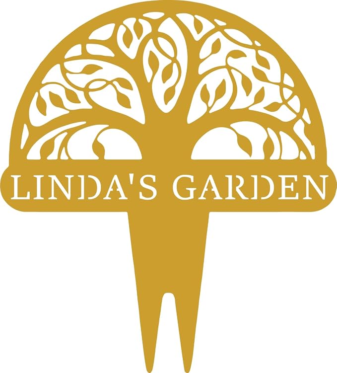 Personalized Tree of Life Metal Garden Sign with Stake, Custom Family Name Sign for Outdoor, Nature Lover Gift