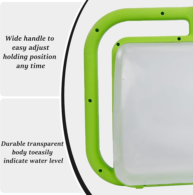 6L Foldable Watering Can with Rotating Nozzle & Long Spout for Plants, Indoor Outdoor Gardening, Clear Plastic-Green