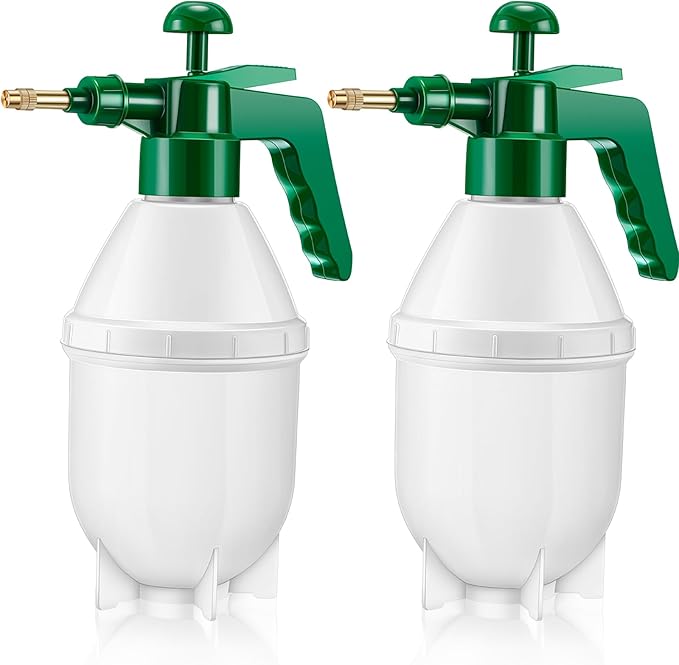 Ziliny 2 Pcs 27 oz Handheld Pump Spray Bottle Garden Mister Spray Bottles Lawn Pressure Hand Pump Sprayer with Adjustable Nozzle for Chemicals Watering Weeds Plants and Cleaning (Green)
