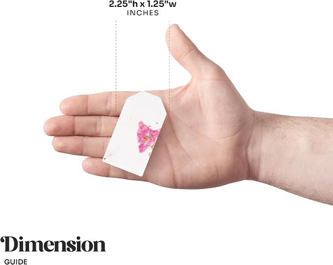 50Pcs Plantable Pink Seed Paper Tags with Wildflower Seeds, Writable & Plantable Present for Moms, Plant Lover, Teachers, Ideal for Weddings, Baby Shower Favors, Memorial, & Celebrations