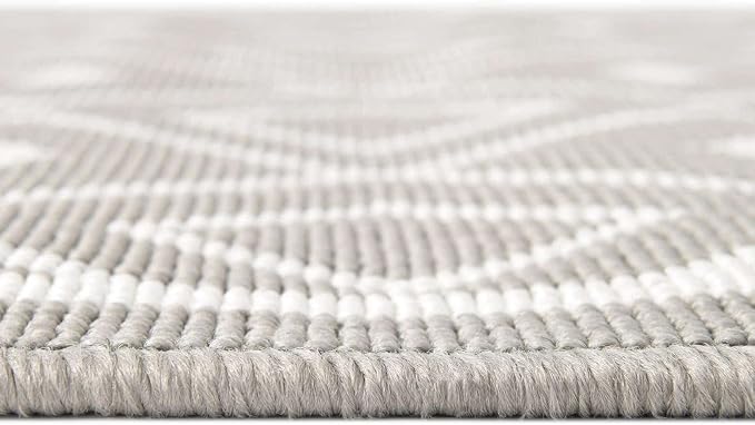 Unique Loom Outdoor Trellis Collection Area Rug - Kafes (4' 1" x 6' 1" Rectangle, Gray/ Ivory)