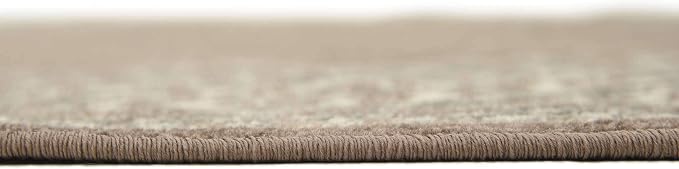 Unique Loom Williamsburg Collection Traditional Border with Dotted Center Area Rug, Round 5' 1" x 5' 1", Brown/Beige