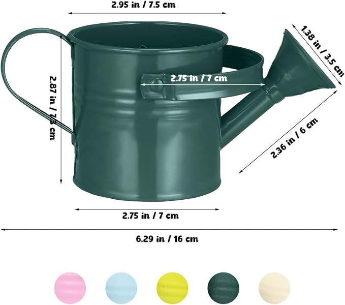 NOLITOY 5Pcs Small Watering Can: Anti-Leak Thick Metal — Indoor Watering Pot for House Plants — Mini Gardening Gifts for Kids Home Desk