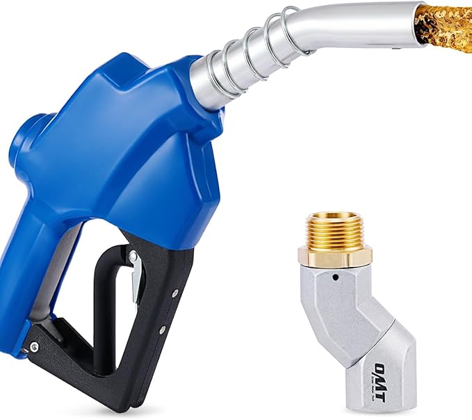Orion Motor Tech 1" NPT Automatic Fuel Nozzle Kit, Auto Shut Off Fuel Nozzle with 360° Hose Swivel, Gas Fuel Transfer Refilling Nozzle with 1-3/16" Spout 32 gpm for Gasoline Diesel Kerosene