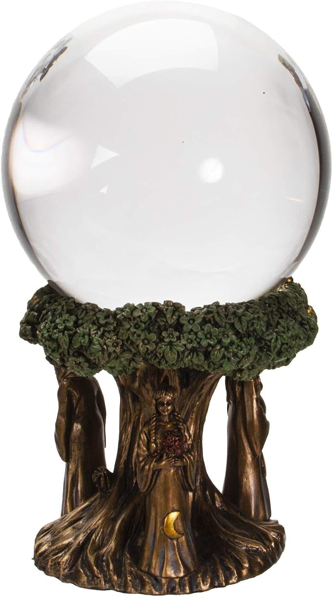 Pacific Giftware Mother Maiden Crone Gazing Glass Ball Resin Figurine