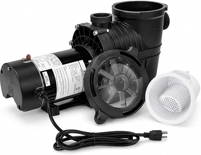 XtremepowerUS Dual Speed In-Ground Swimming Pool Pump Spa High Flow 1.5" NPT With Slip-On Fitting Included, Filter Basket, 230V (4359 GPH)