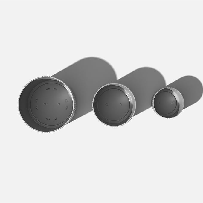 Veradek Demi Round Gray Plastic Planter Bundle (12 in. 16 in. 20 in.) DMV-BUN-C