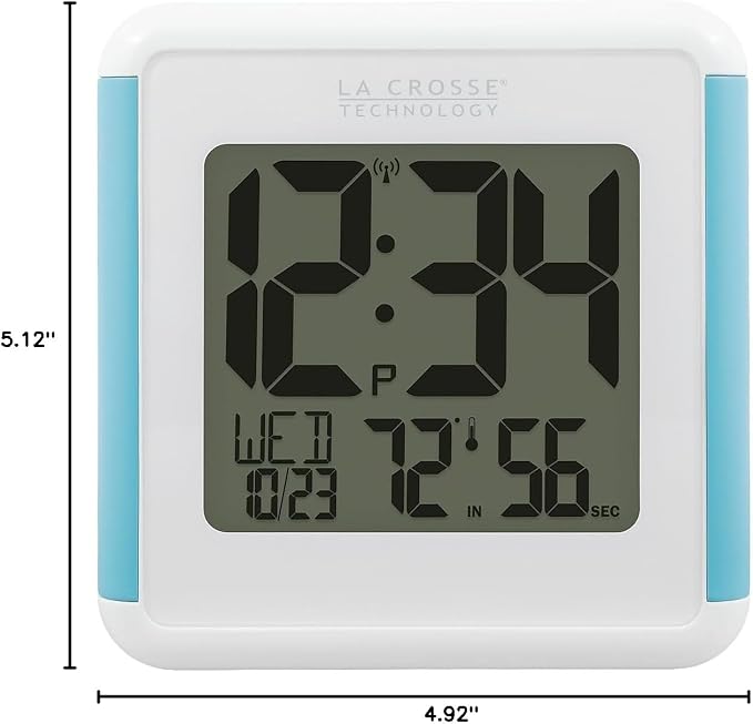 La Crosse Technology 515-1912 Splash-Proof Shower Cube Atomic Clock with Temperature & Humidity
