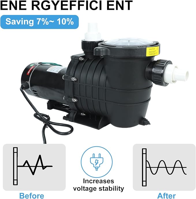 2.0 HP In/Above Ground Swimming Pool Pump, 110V/220V Dual Voltage 6840GPH Single Speed Pool Water Pumps lnground Above Ground with Filter Basket