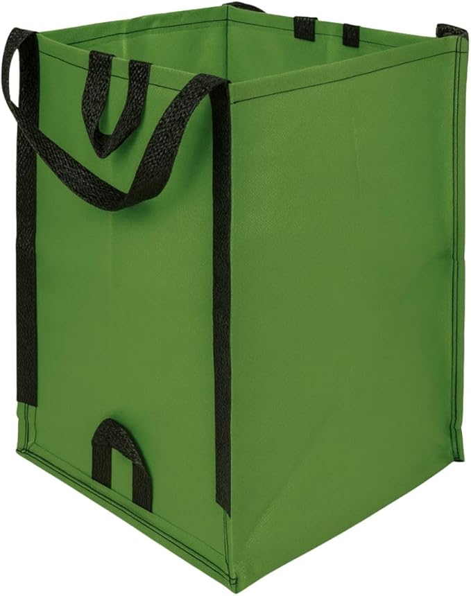 DURASACK Heavy Duty Home and Yard Bags 48-Gallon Reusable Self-Standing Lawn and Leaf Bags Garbage Can with Reinforced Handles, Moss Green, 3 Pack